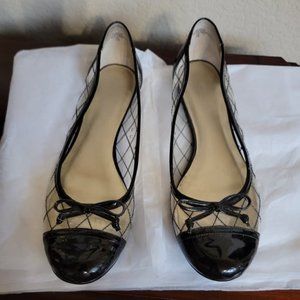 Nine West Clear and Black Patent Flats
